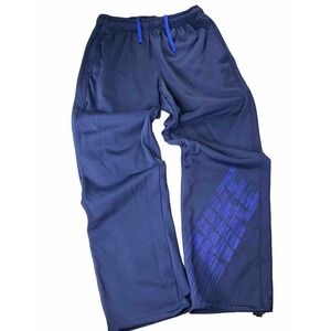 Nike Therma Fit Sweatpants Track Mens XL Tall Fleece Lined Baggy Blue Drawcords